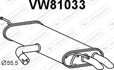 Veneporte VW81033 - Глушник вихлопних газів кінцевий autocars.com.ua