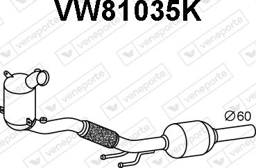 Veneporte VW81035K - сажі / частковий фільтр, система вихлопу ОГ autocars.com.ua