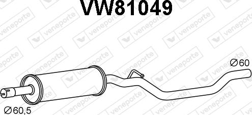 Veneporte VW81049 - Середній глушник вихлопних газів autocars.com.ua