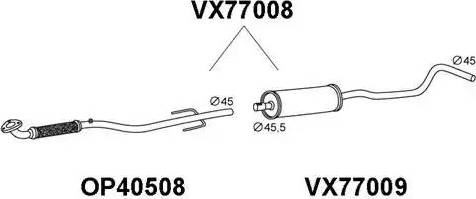 Veneporte VX77008 - Середній глушник вихлопних газів autocars.com.ua