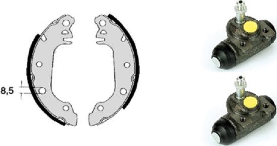 Villar 608.7803 - Комплект гальм, барабанний механізм autocars.com.ua