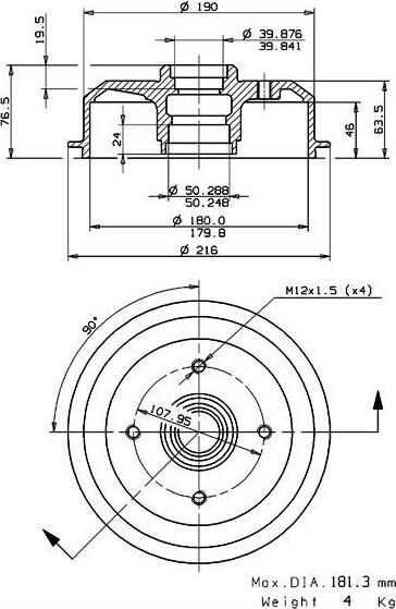 Villar 627.0031 - Тормозной барабан autodnr.net