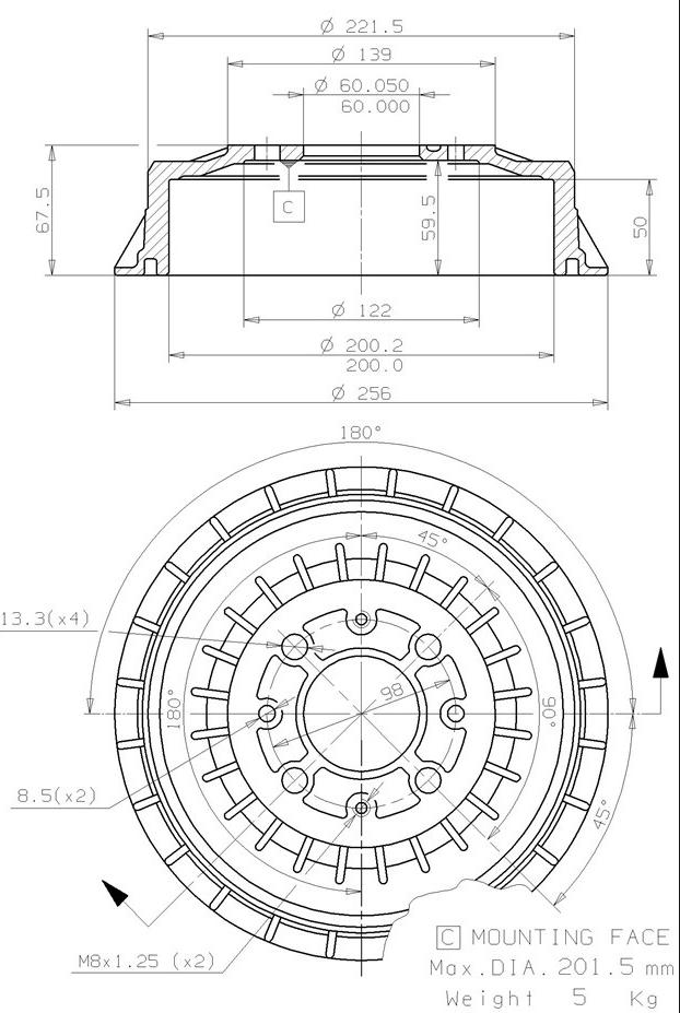 Villar 627.0230 - Тормозной барабан autodnr.net