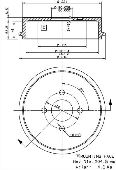 Villar 627.0234 - Тормозной барабан autodnr.net