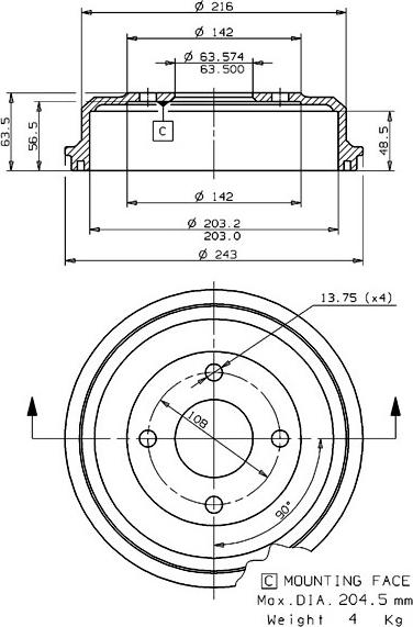 Villar 627.0241 - Тормозной барабан autodnr.net