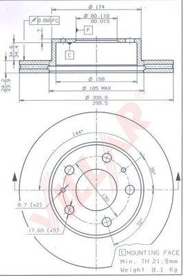 Villar 628.0279 - Гальмівний диск autocars.com.ua