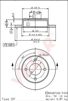 Villar 628.1017 - Тормозной диск autodnr.net