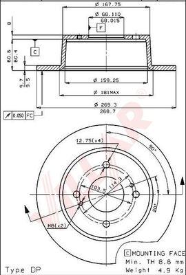 Villar 628.1161 - Тормозной диск autodnr.net