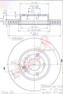 Villar 628.1169 - Гальмівний диск autocars.com.ua