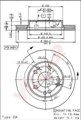 Villar 628.1211 - Тормозной диск autodnr.net