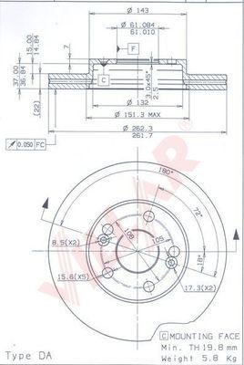 Villar 628.1230 - Гальмівний диск autocars.com.ua