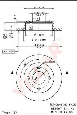 Villar 628.1266 - Тормозной диск autodnr.net