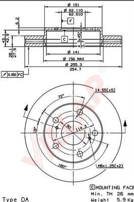 Villar 628.1585 - Тормозной диск autodnr.net