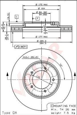 Villar 628.1666 - Тормозной диск autodnr.net