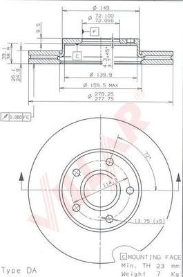 Villar 628.1832 - Гальмівний диск autocars.com.ua