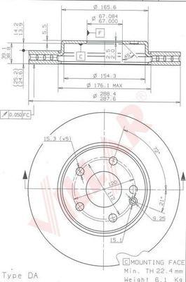 Villar 628.1867 - Гальмівний диск autocars.com.ua