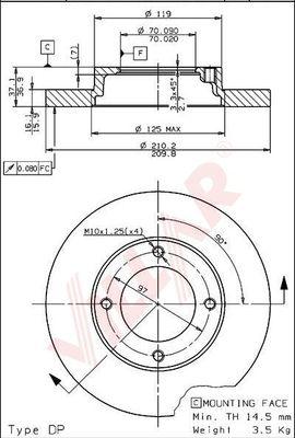 Villar 628.1871 - Гальмівний диск autocars.com.ua