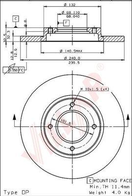 Magneti Marelli 353610307140 - Тормозной диск avtokuzovplus.com.ua