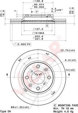 Villar 628.2083 - Гальмівний диск autocars.com.ua