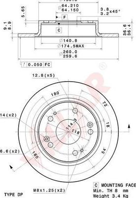 Villar 628.2144 - Тормозной диск autodnr.net