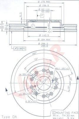 Villar 628.2168 - Гальмівний диск autocars.com.ua