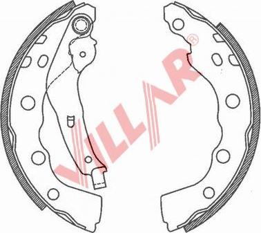 Villar 629.0791 - Комплект гальм, барабанний механізм autocars.com.ua