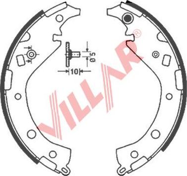 Villar 629.0860 - Комплект гальм, барабанний механізм autocars.com.ua