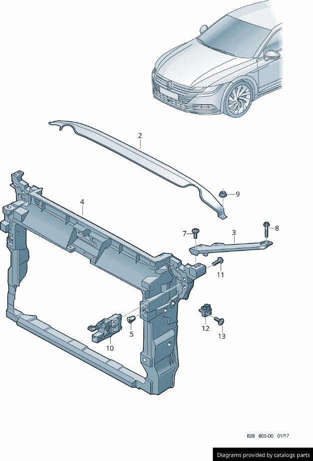 VW 3G8805588AA - Облицювання передка autocars.com.ua