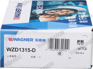 Wagner WZD1315-D - Тормозные колодки, дисковые, комплект autodnr.net