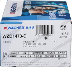 Wagner WZD1473-D - Тормозные колодки, дисковые, комплект autodnr.net