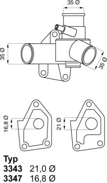 WAHLER 3343.80D - Термостат, охлаждающая жидкость avtokuzovplus.com.ua