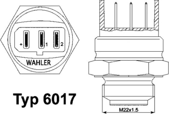 WAHLER 601785D - Термовимикач, вентилятор радіатора / кондиціонера autocars.com.ua