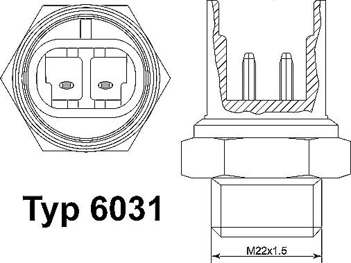 WAHLER 6031.105D - Термовыключатель, вентилятор радиатора / кондиционера avtokuzovplus.com.ua