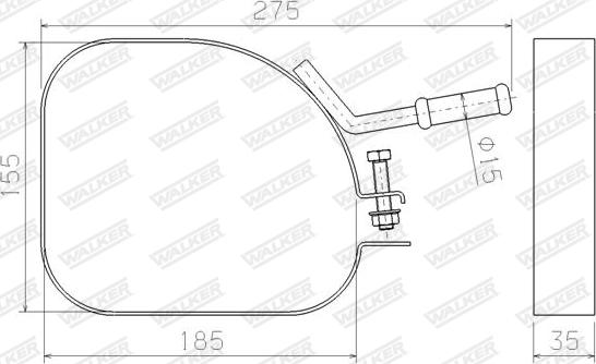 Walker 80597 - Кронштейн, втулка, система випуску autocars.com.ua