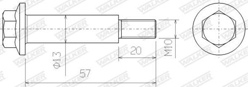 Walker 83155 - Болт, система випуску autocars.com.ua