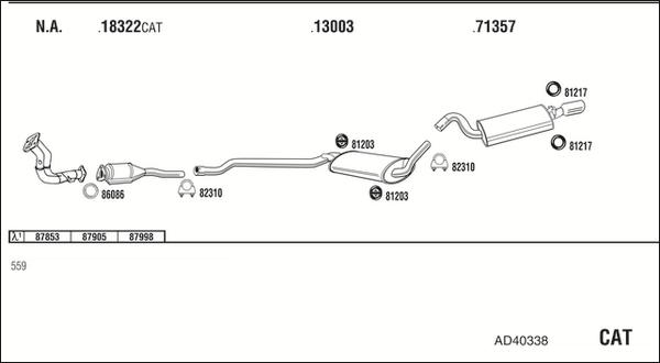 Walker AD40338 - Система випуску ОГ autocars.com.ua
