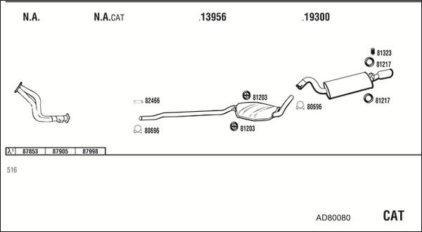 Walker AD80080 - Система випуску ОГ autocars.com.ua
