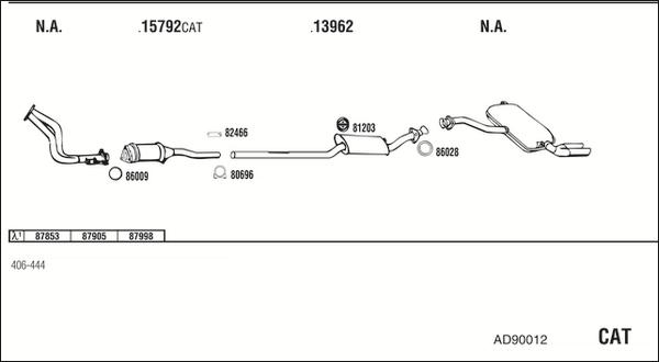 Walker AD90012 - Система випуску ОГ autocars.com.ua