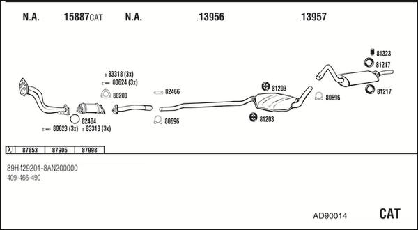Walker AD90014 - Система випуску ОГ autocars.com.ua