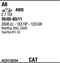 Walker ADH19234 - Система випуску ОГ autocars.com.ua