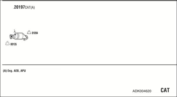 Walker ADK004620 - Система випуску ОГ autocars.com.ua