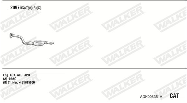 Walker ADK008351A - Система випуску ОГ autocars.com.ua