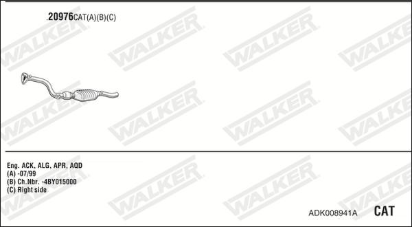 Walker ADK008941A - Система випуску ОГ autocars.com.ua