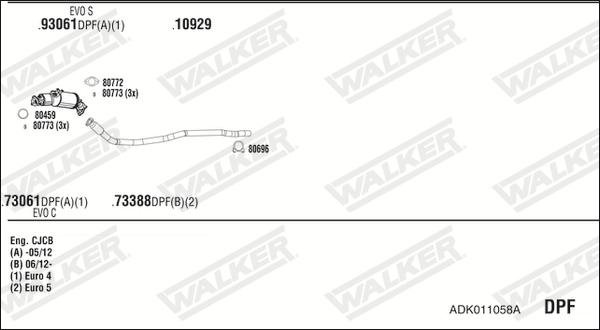 Walker ADK011058A - Система випуску ОГ autocars.com.ua