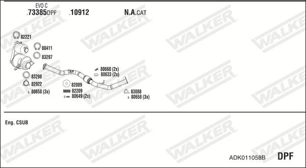 Walker ADK011058B - Система випуску ОГ autocars.com.ua