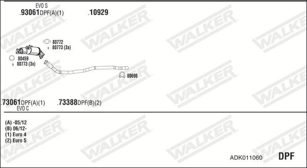 Walker ADK011060 - Система випуску ОГ autocars.com.ua