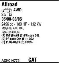 Walker ADK014772 - Система випуску ОГ autocars.com.ua