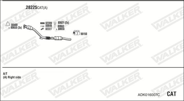 Walker ADK016007C - Система выпуска ОГ avtokuzovplus.com.ua