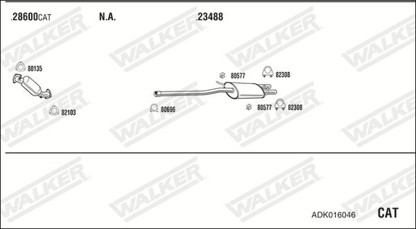 Walker ADK016046 - Система випуску ОГ autocars.com.ua