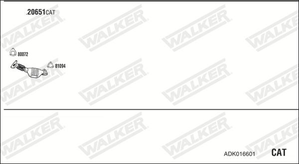 Walker ADK016601 - Система випуску ОГ autocars.com.ua